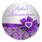 Purple & Silver Damask Quinceanera Sticker
