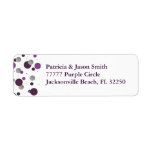 Purple &amp; Silver Dots Address Label at Zazzle