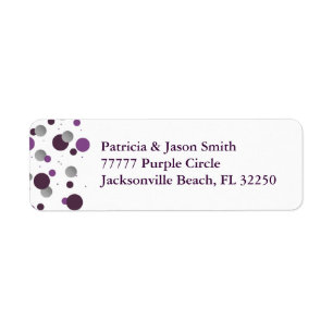 Purple & Silver Dots Address Label