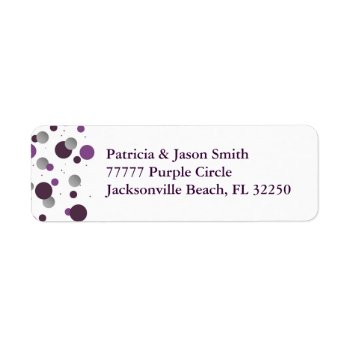 Purple & Silver Dots Address Label by chucklelite at Zazzle