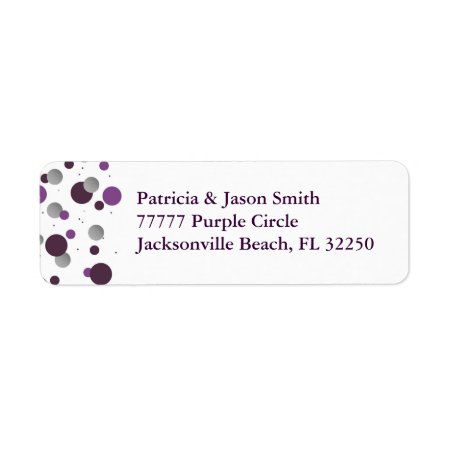 Purple & Silver Dots Address Label