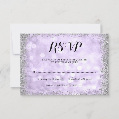 Purple Silver Faux Glitter Lights Bat Mitzvah