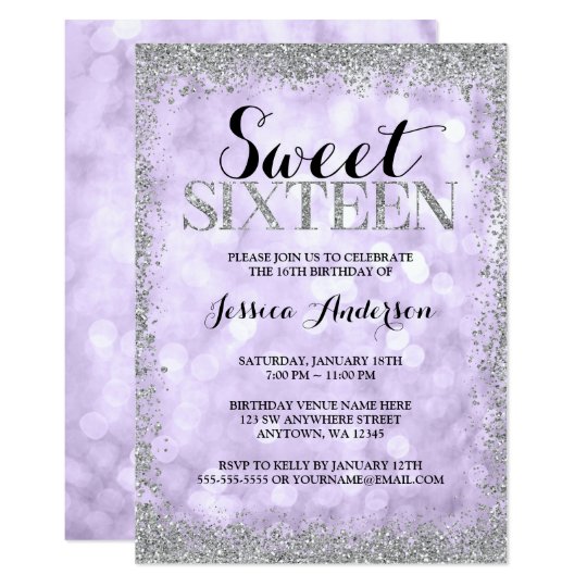 purple silver faux glitter