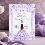 Purple & Silver Floral Princess Quiñceanera Invitation<br><div class="desc">Purple & Silver Floral Princess Quiñceanera Invitation
Mis Quince 15 Anos,  16th Birthday Butterfly.</div>