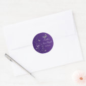 Purple Silver Floral with Butterflies 1.5" Sticker (Envelope)