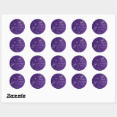 Purple Silver Floral with Butterflies 1.5" Sticker (Sheet)