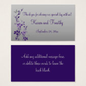 Purple, Silver Floral with Butterflies Favor Tag (Front & Back)