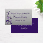 Purple, Silver Floral with Butterflies Favor Tag (Desk)