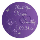 Purple, Silver Floral with Butterflies Sticker 2