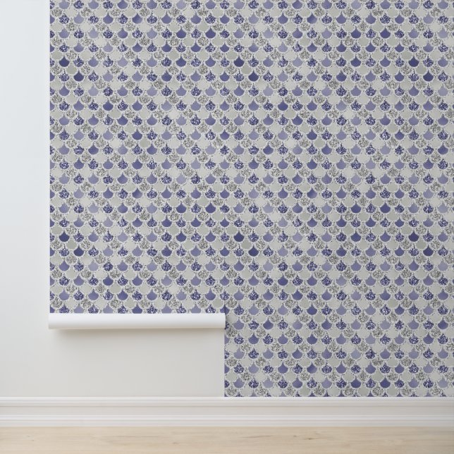Purple Silver Glitter Mermaid Wallpaper (Application)