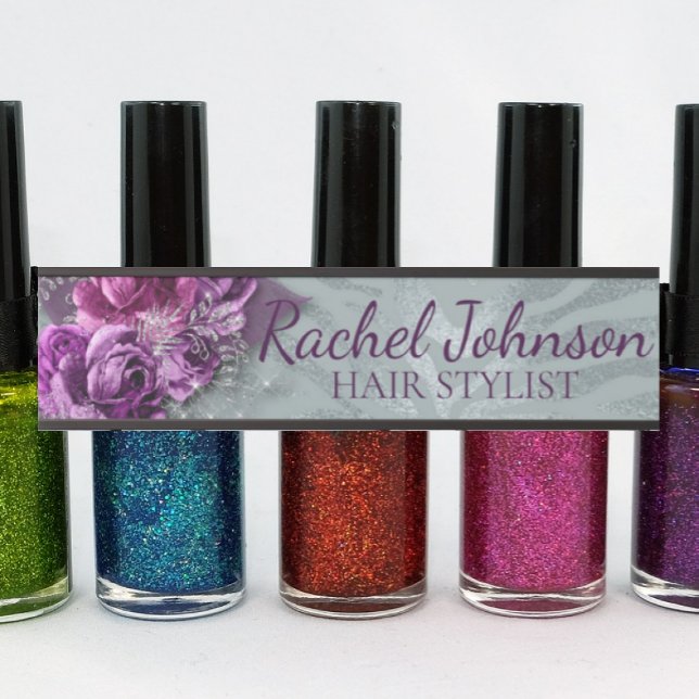 Purple Silver Glitter Roses Floral Feminine Door Sign (Creator Uploaded)