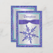 Purple, Silver Glitter Snowflake Enclosure Card (Front/Back)