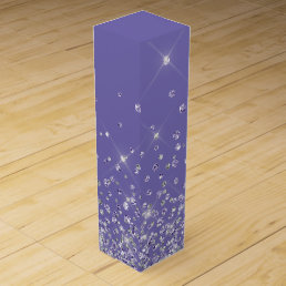 Purple silver glitter sparkles elegant girls wine box