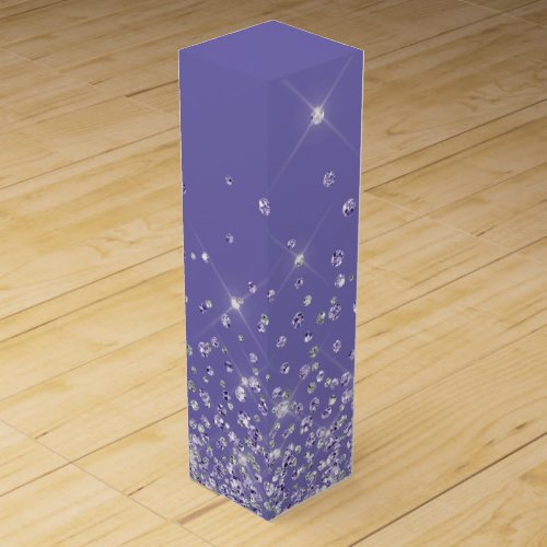 Purple silver glitter sparkles elegant girls wine box