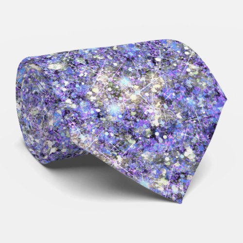 Purple Silver Glitz Blue Grey Mermaid Glitter Neck Tie