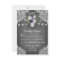 Purple Silver Gray Floral Lace Wedding RSVP Cards