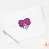 Purple, Silver Gray Floral Wedding Favor Sticker (Envelope)