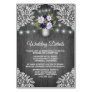 Purple Silver Gray Floral Wedding Insert Cards