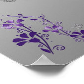 Purple, Silver Gray Table Seating Poster (Corner)