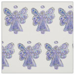 Purple Silver Guardian Angel Art Fabric Material