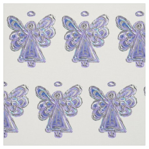 Purple Silver Guardian Angel Art Fabric Material