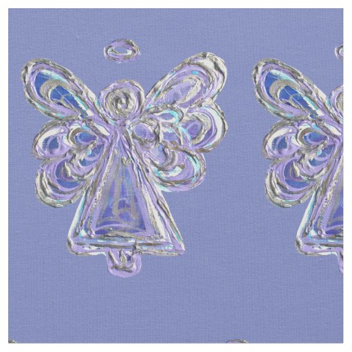 Purple Silver Guardian Angel Art Fabric Material