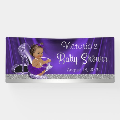 Purple Silver High Heel Shoe Ethnic Baby Banner