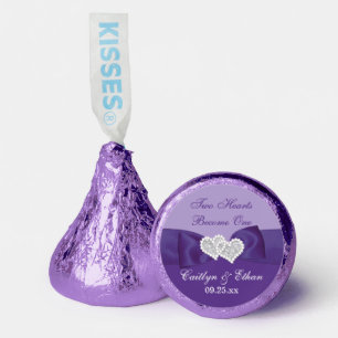 Purple, Silver Joined Hearts Hershey®'s Kisses®