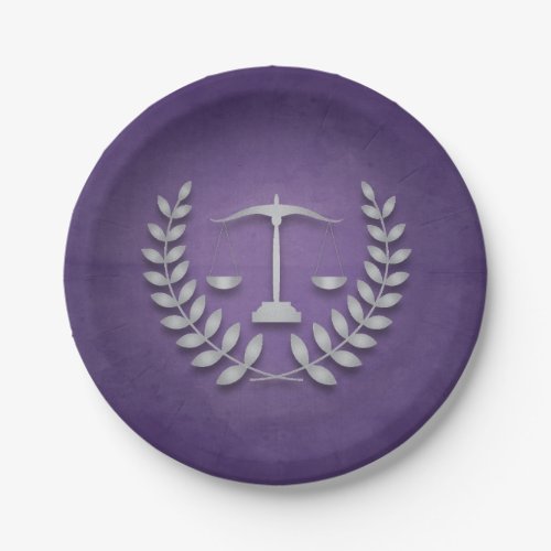 PurpleSilver Legal PracticeLaw Graduation Party Paper Plates