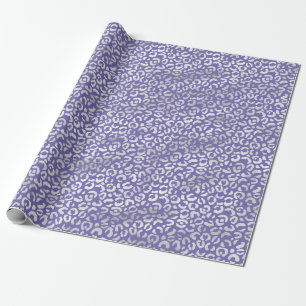 Purple Silver Leopard Print Wrapping Paper