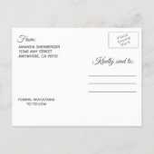 Purple Silver Mason Jar Wedding Save the Date Announcement Postcard (Back)