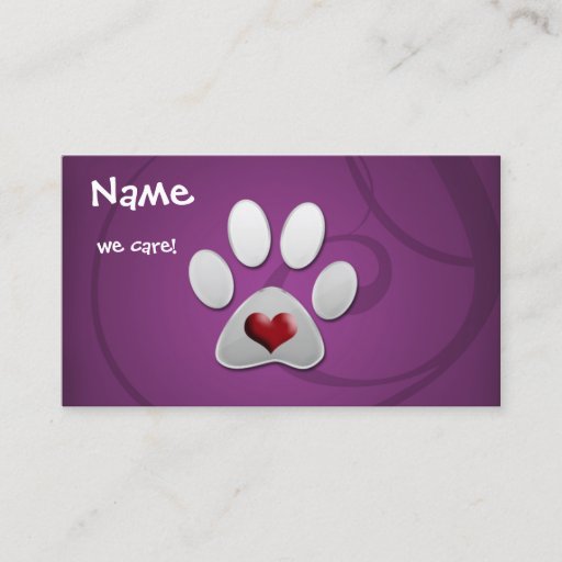 Customizable purple Animal Business Cards