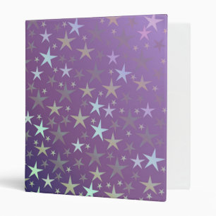 purple+silver,shiny, bright, star, color, decorati 3 ring binder