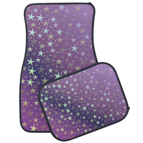 purplesilvershiny bright star color decorati car floor mat