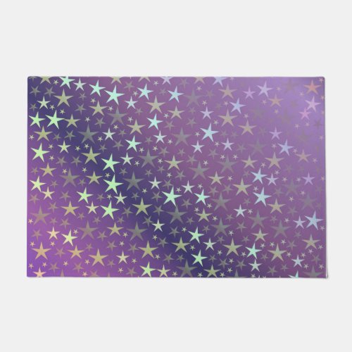 purplesilvershiny bright star color decorati doormat
