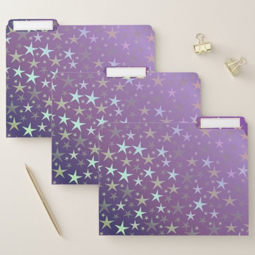 purplesilvershiny bright star color decorati file folder