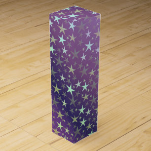 purple+silver,shiny, bright, star, color, decorati wine box