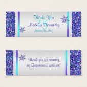 Purple, Silver Snowflakes Quinceanera Favor Tag (Front & Back)