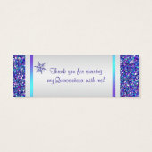 Purple, Silver Snowflakes Quinceanera Favor Tag (Back)