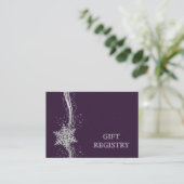 purple Silver Snowflakes wedding gift registry Enclosure Card (Standing Front)