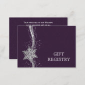 purple Silver Snowflakes wedding gift registry Enclosure Card (Front/Back)