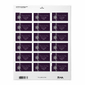 purple Silver Snowflakes Winter address label (Full Sheet)