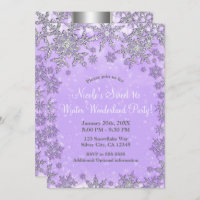 Purple Silver Snowflakes Winter Wonderland Party