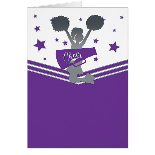 Purple Silver Stars Cheer-leading Thank You (Front)