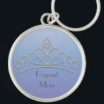 Purple Silver Tiara Pageant Mom Keychain<br><div class="desc">Personalized purple and silver tiara "Pageant Mom" keychain</div>