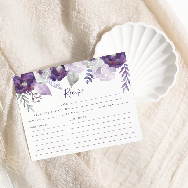Purple & Silver Watercolor Bridal Shower Recipe (Purple & Silver Watercolor Bridal Shower Recipe)