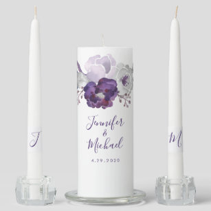 purple wedding candles