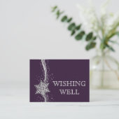 purple Silver  Winter wedding wishing well Enclosure Card (Standing Front)