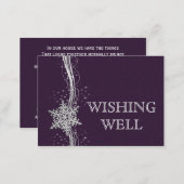 purple Silver  Winter wedding wishing well Enclosure Card (Front/Back)