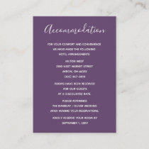 Purple Simple Calligraphy Modern Wedding  Enclosure Card